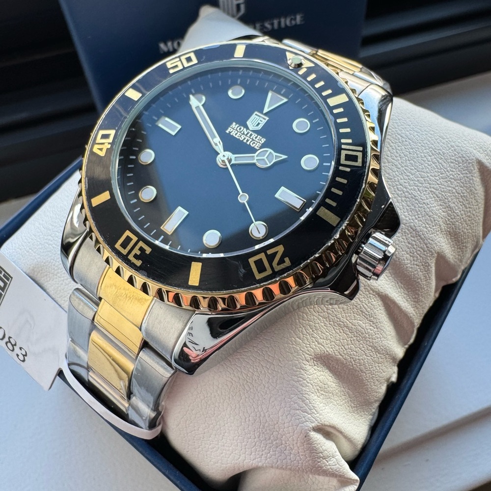 Invicta X Montres Prestige Men's Silver/Gold/Black Watch 42mm MPW-0083 New!